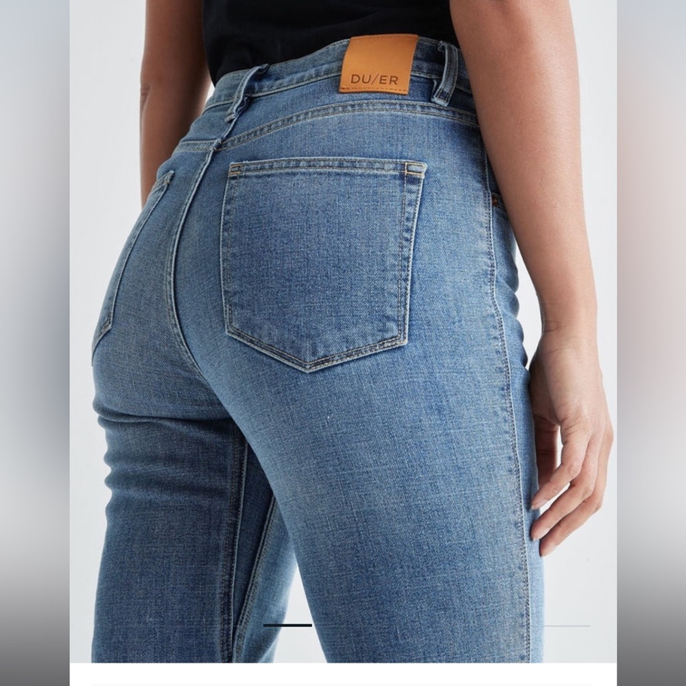 DU/ER Midweight Denim High Rise Straight (Button Fly) - Vintage